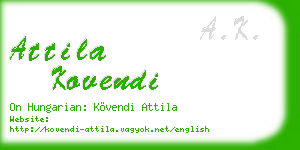 attila kovendi business card
